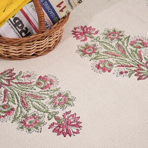 Cotton area runner rug Block print rug runner for hallway, stair yoga mat bohemian rugs bathroom runner outdoor patio décor area rug