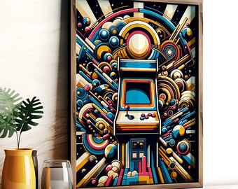 Retro Arcade Spiel Poster: Gaming Zimmer Dekoration im Vintage Stil (Digitaler Download)