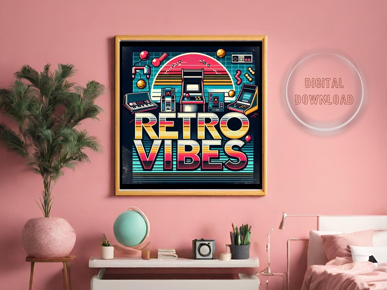 Retro Wall Art, Game Room Decor, Digital Download, Gamer Gift ...