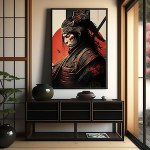 Japanese Samurai Art Print: Traditional Warrior Poster (Digital Download)