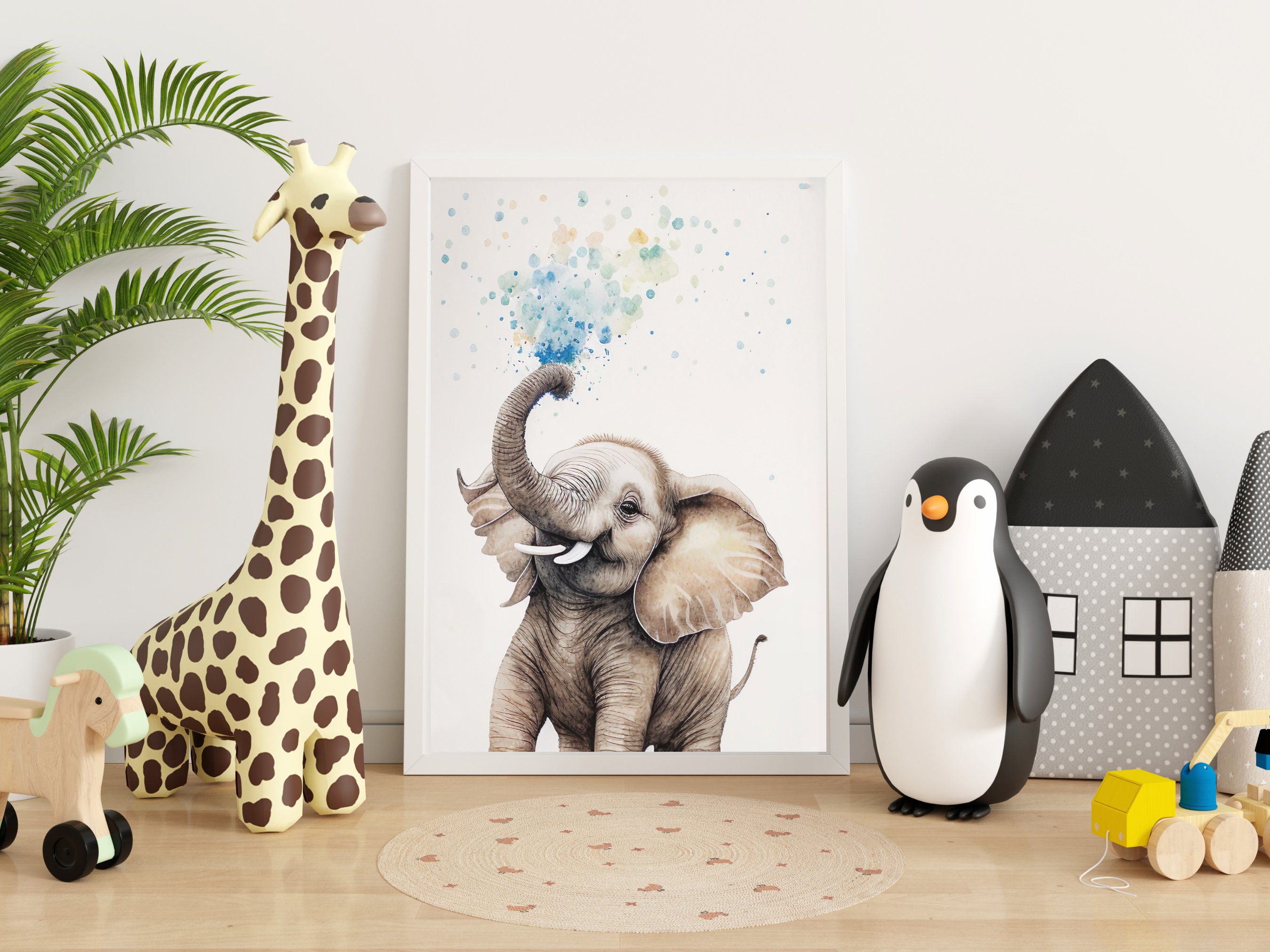 Printable Elephant Nursery Print Cute Baby Elephant Print - Etsy