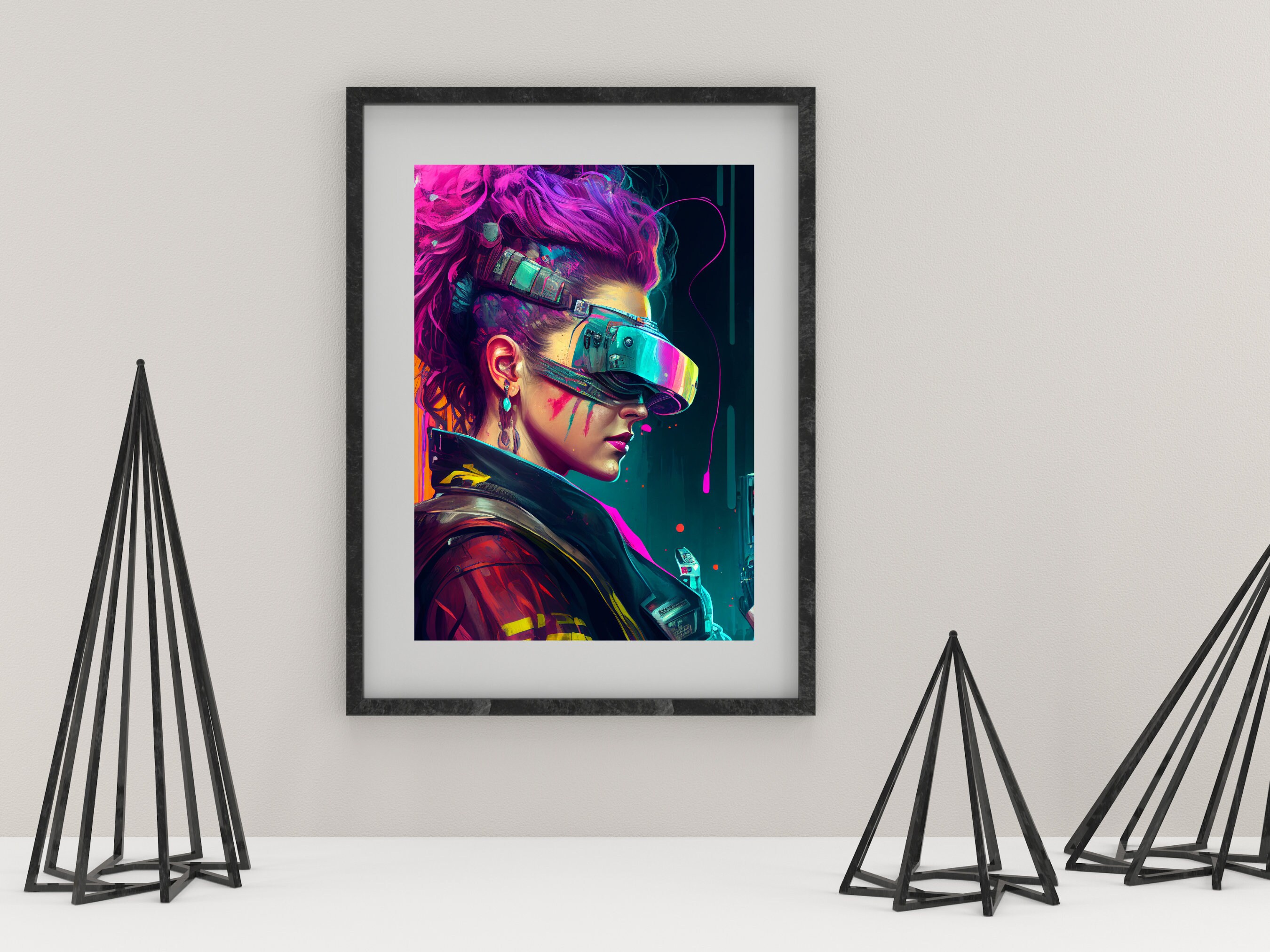 Cyberpunk Gaming Wall Art, Game Room Decor, Digital Download, Gamer