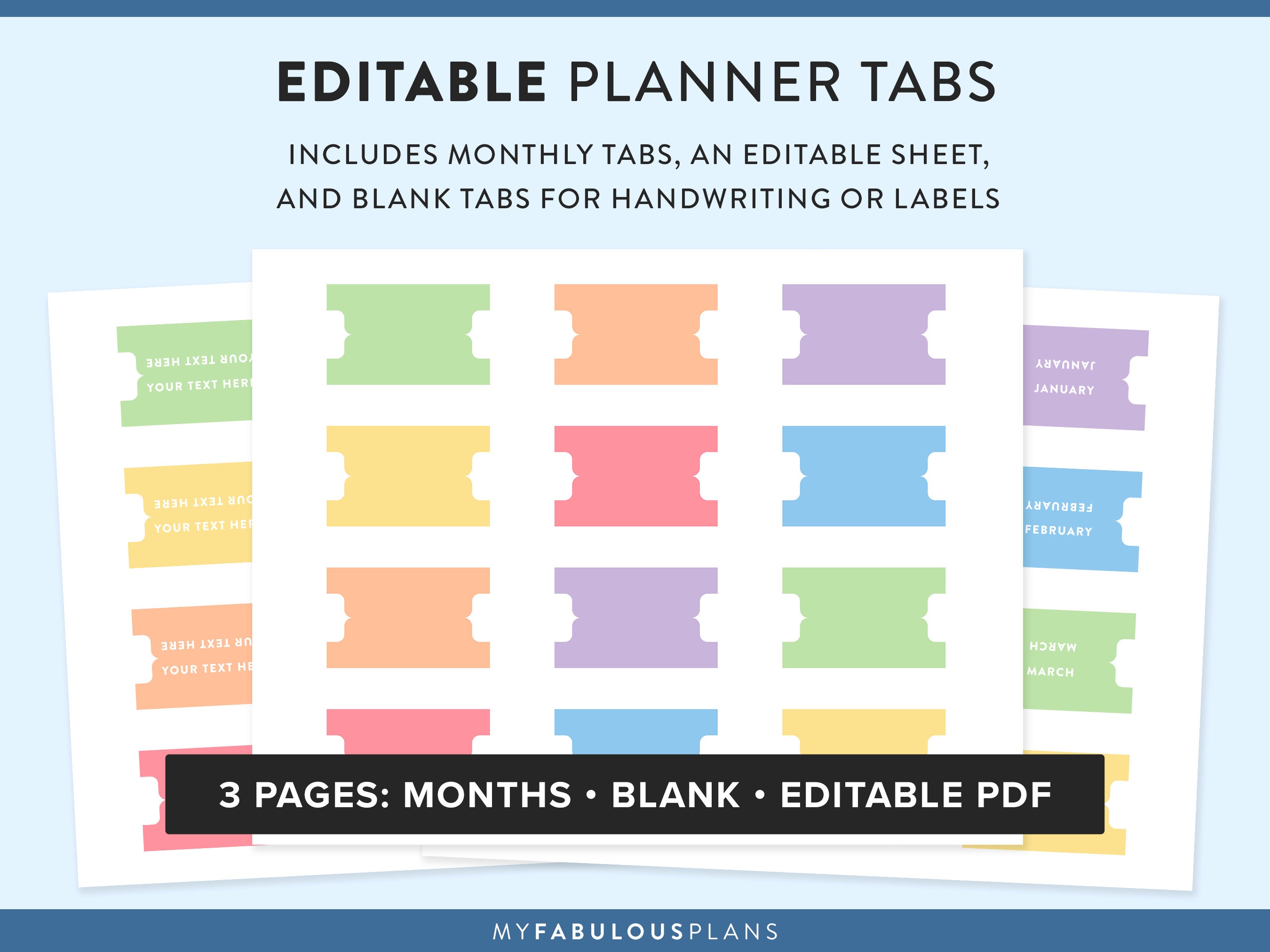 Printable Divider Tabs Editable Planner Tabs Tabs Template Etsy Ireland Printable Divider Tabs Editable Planner Tabs Tabs Template Etsy Ireland