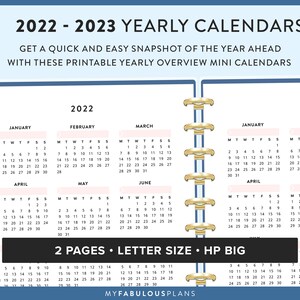 Big Happy Planner Printable Yearly Overview Mini Calendars Yearly ...