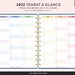 Printable Year at a Glance Planner Insert Dated Yearly Calendar Yearly ...