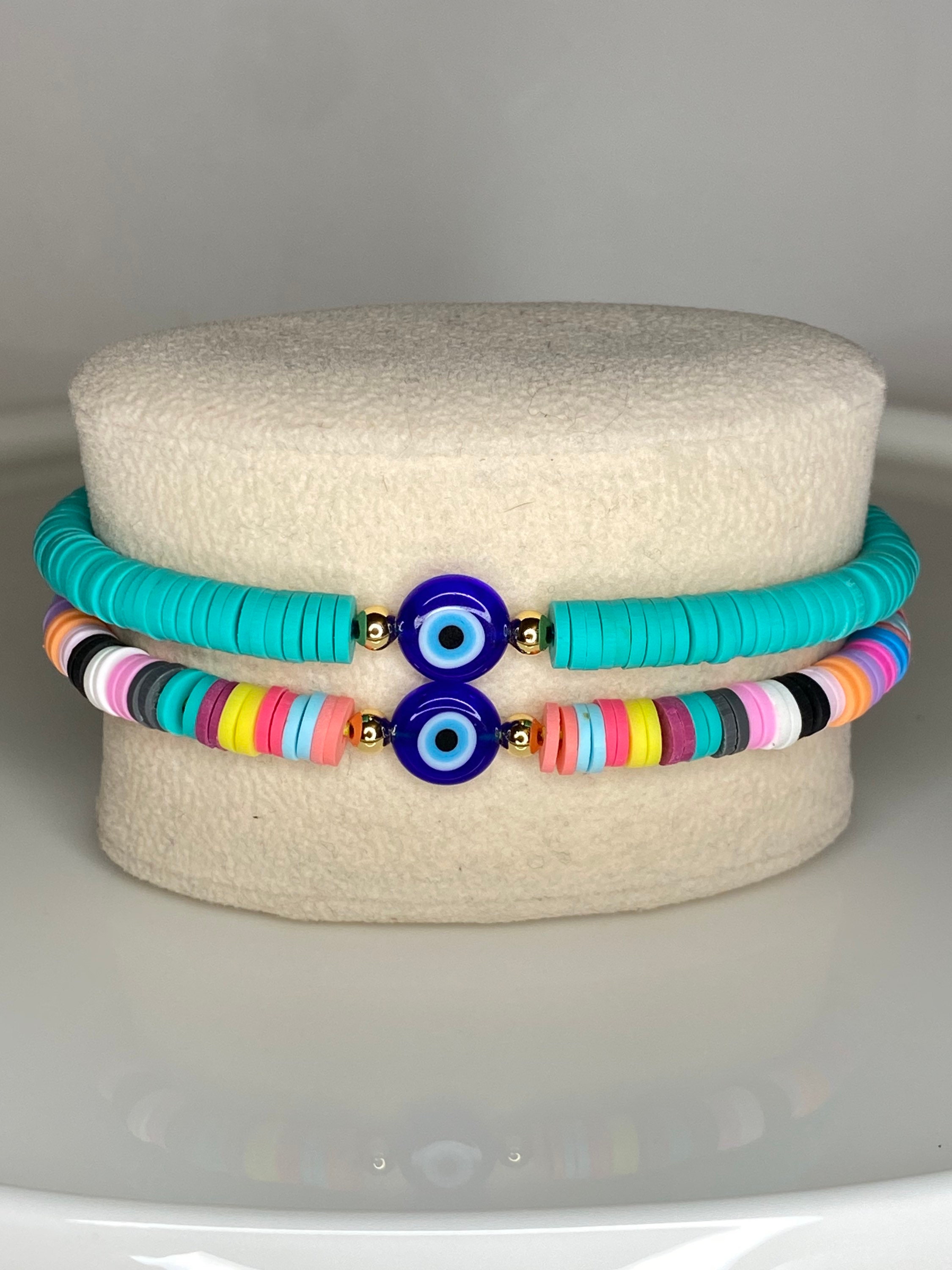 Multi-colored Heishi Bead Bracelets – Like Polished Arrows