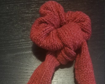 Scrunchie (with Bunny Ears - Hand Knitted - Soft Wool