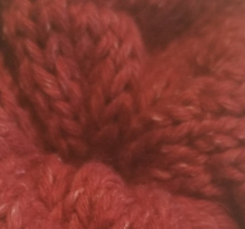 Thin Headband Halo Hand Knitted Soft Wool Red