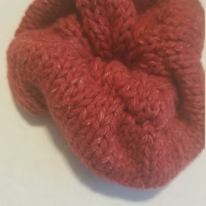 Scrunchie with Bunny Ears Hand Knitted Soft Wool image 2