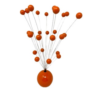 MCM Space Age Kinetic Orange Ball Wire Sculpture