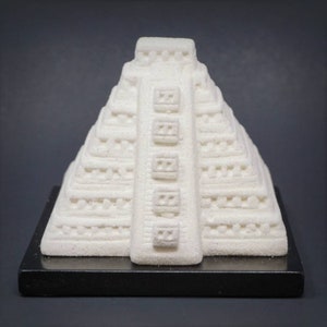 Handmade Aztec Modern Art &quot;El Tajin&quot; White