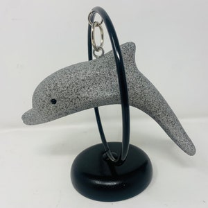 Dolphin Modernist Art Sculpture, Titanium Color
