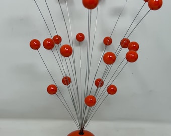MCM Space Age Kinetic Orange Ball Wire Sculpture - Etsy