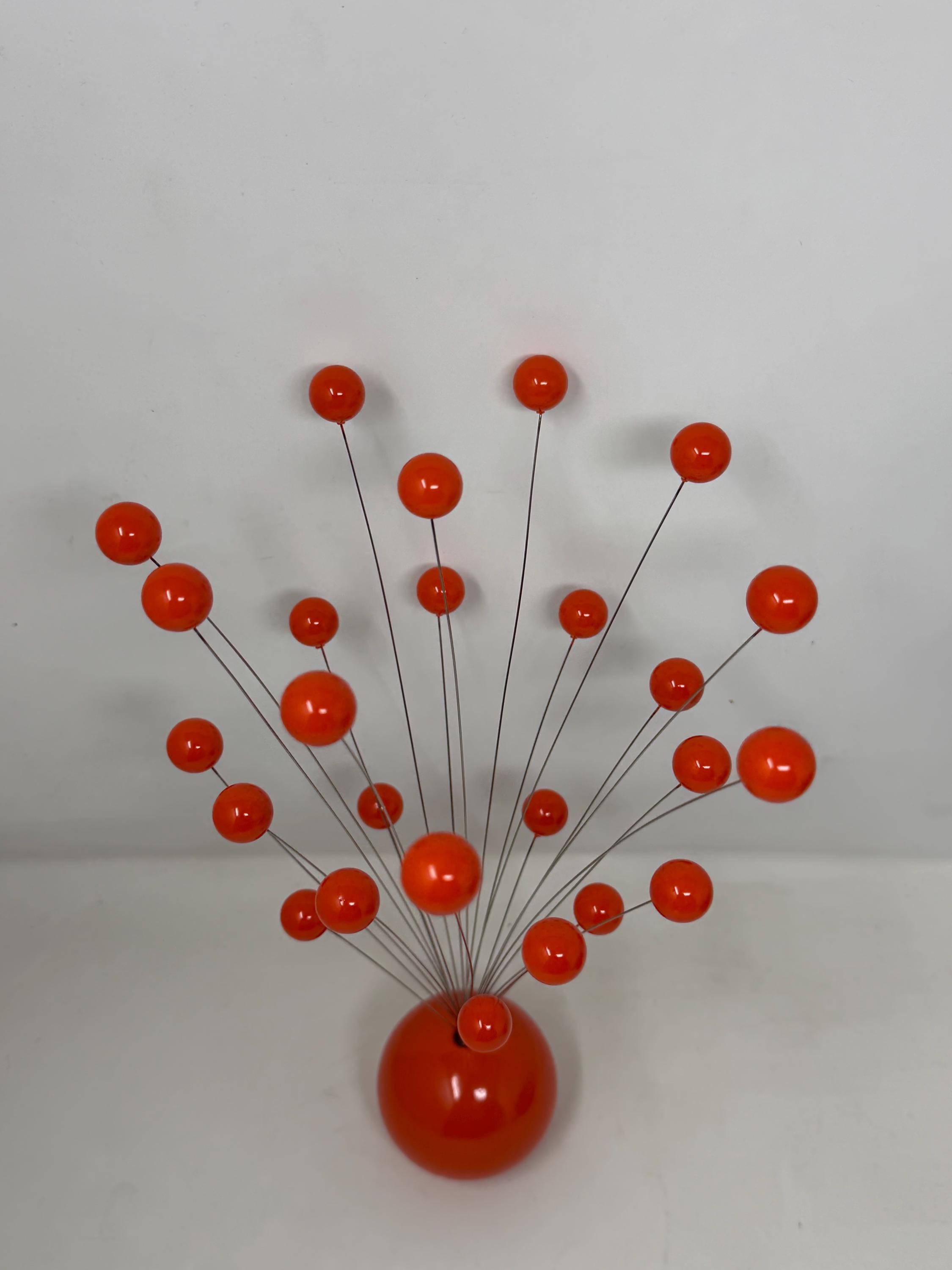 MCM Space Age Kinetic Orange Ball Wire Sculpture - Etsy