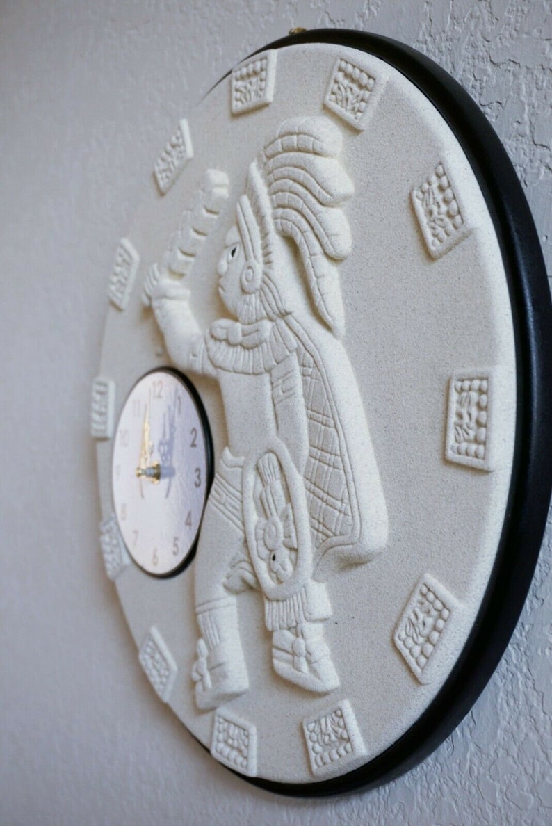 Handmade Aztec Warrior Clock Sculpture Wall Decor Limited Edition - Etsy