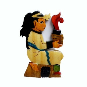 Maya Priest Offering Wooden 3-D Fridge Magnet
