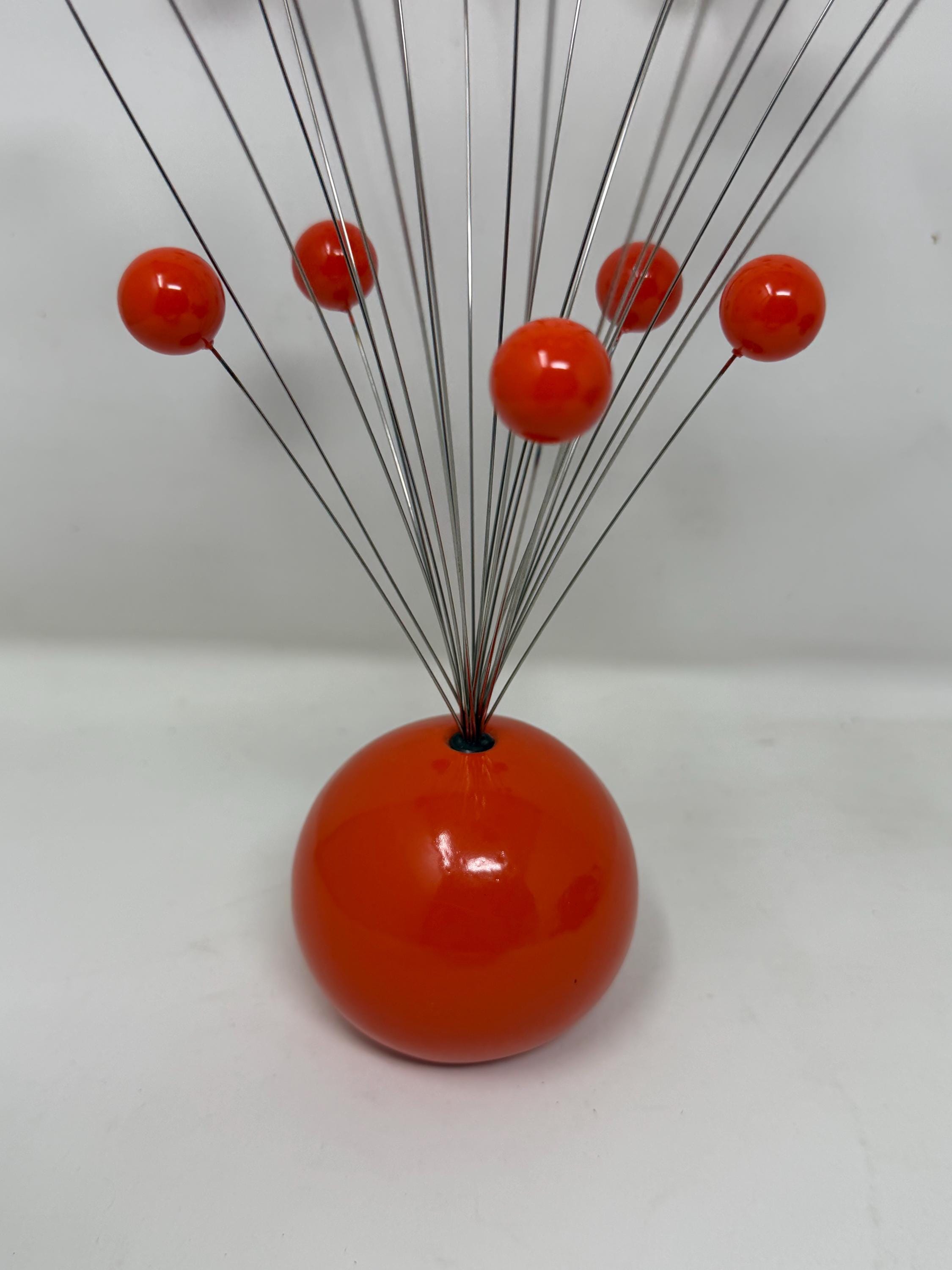 MCM Space Age Kinetic Orange Ball Wire Sculpture - Etsy