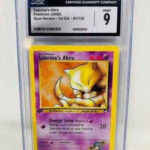 1995 sabrina's abra pokemon card value 1995- 1st gen Sabrina's Kadabra Pokemon Card