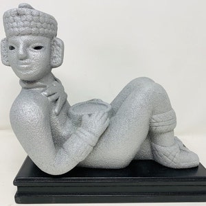 Maya Large Chac Mool Statue Titanium Color