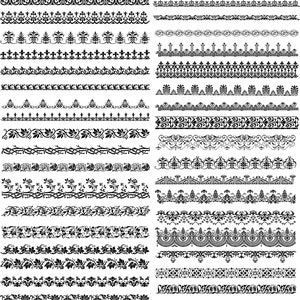333 SVG DXF-bundel Griekse randdecor Floral elementen lasergraveren vectorbestand glazen fles houtgravure