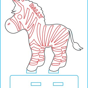 Cebra con Soporte Svg Dxf Laser Madera Acrílico Corte Espesor 3 mm ...