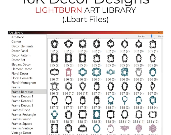 600 SVG Borders Lightburn Art Library LBART Files for Laser Engrave ...