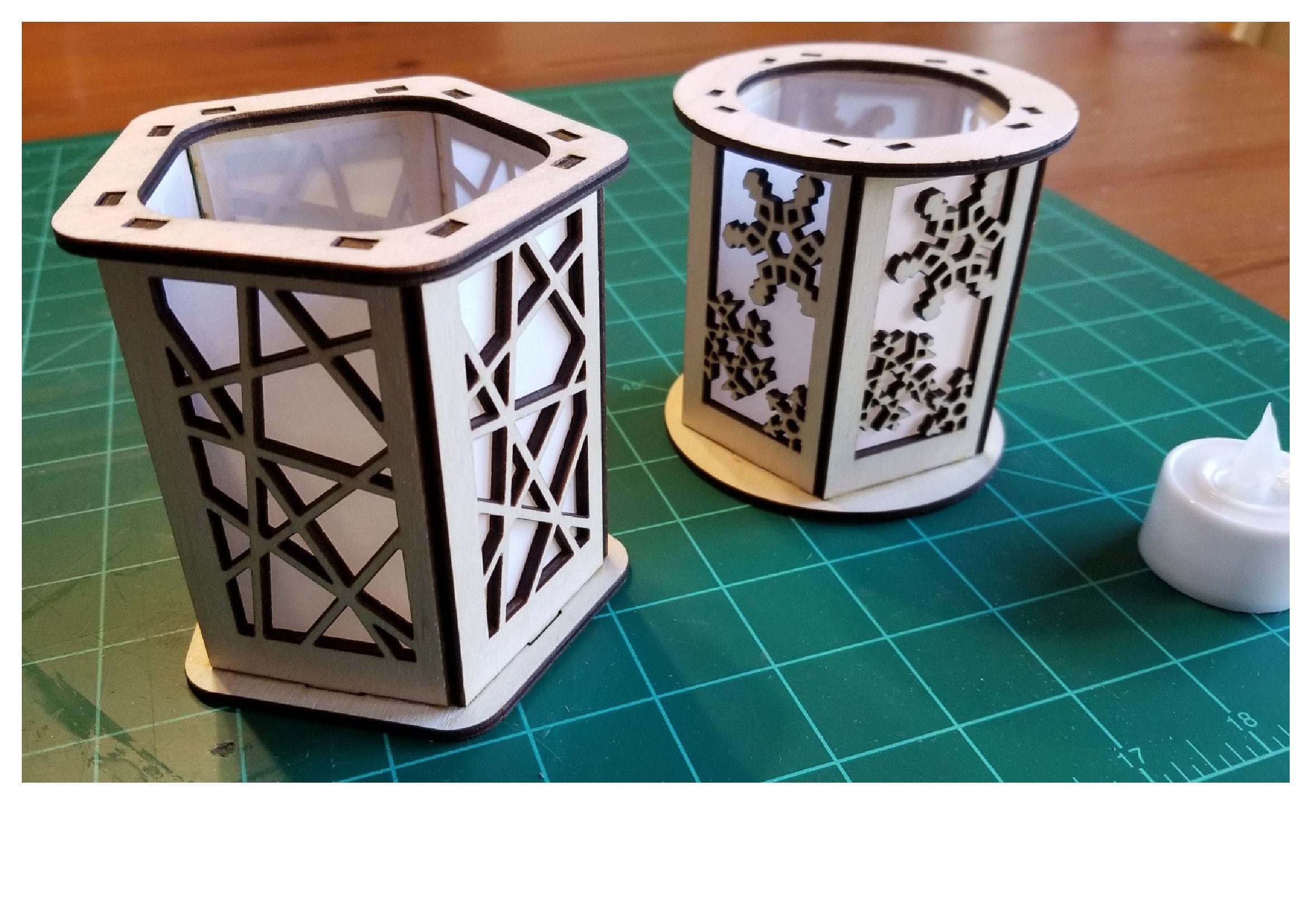 Hexagon Round Tealight Candle Holder Svg Dxf 3 Mm Wood Laser Etsy