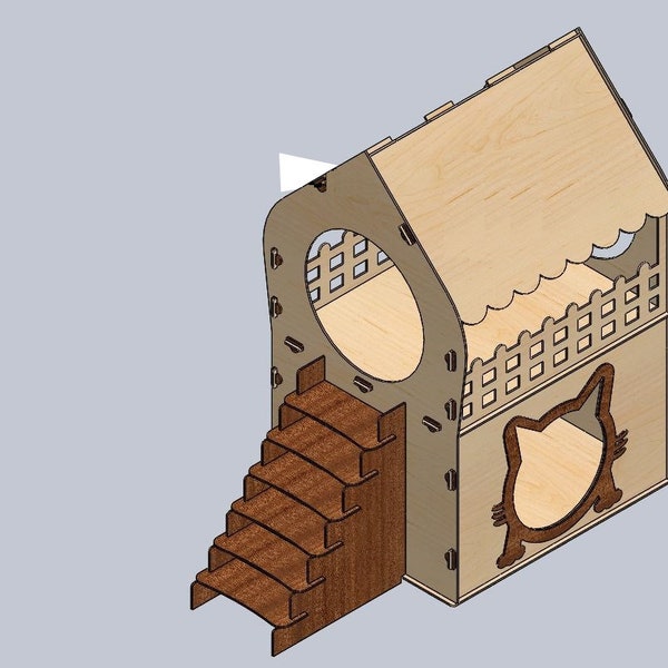 40 fichiers SVG Dxf chat Hamster oiseau Pet maison lit pour 3 mm bois découpé au Laser