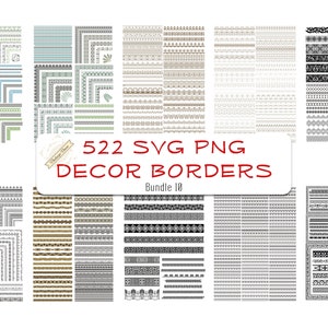 522 Svg Png Bundle Borders Frame Text Monogram Dividers Frames Art Decor Label Laser Cut Engrave