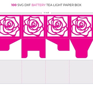 バッテリーティーライトホルダー用レーザーカットテンプレートバンドルクリカットシルエット用SVG DXFペーパーボックス100枚