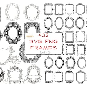 432 SVG PNG Dekoracyjny Elegancki Pakiet Ramek Ślubnych Karta Indywidualny Szablon Dekoracja Cnc Cięcie Laserowe Grawerowanie Plik Wektorowy