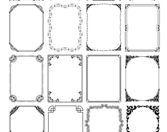 Vintage Frame Borders Individual SVGs PNGs Cnc Laser Cut Engrave Vector File