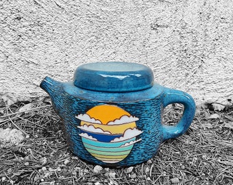 handmade sgraffito ceramic teapot, teapot, service, design, gift, unique