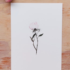 Aquarellbild " Rose"  DIN A6  / Postkarte