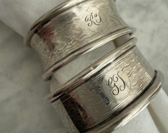 Sterling Napkin Ring Pair, UK c1924
