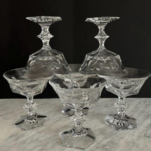 Copas de champán de cristal vintage, juego de 6