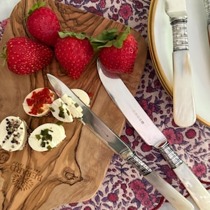 Antikes Silber & Perlmuttmesser, Obst, Käse - 6er-Set