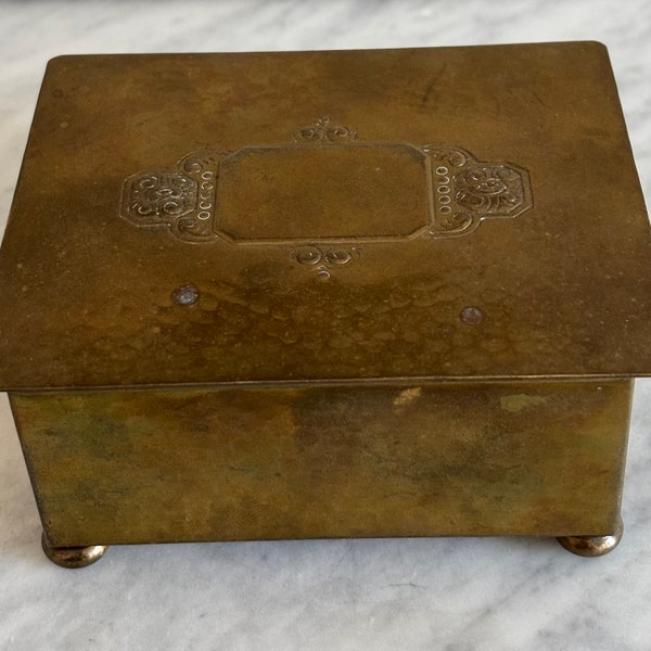 Antique WMf Hammered Brass Box,c1920