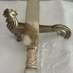 Art Deco Rooster Knife Rests, France