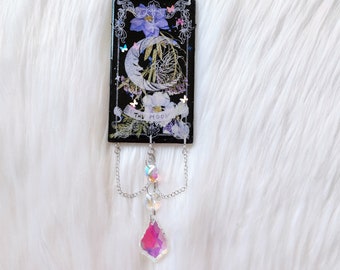 THE MOON Tarot Card - Tarot Wall Art - Hanging Crystal Art