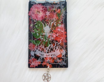 THE DEVIL Tarot Card - Tarot Wall Hanging - Silver Pentacle