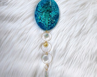 Moon Goddess Art - Crystal Suncatcher - Goddess Suncatcher -  Rainbow Maker