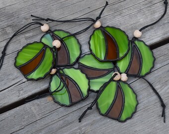 Chestnut Christmas Ornament Autumn Hanging Suncatcher Hygge Botanical Flower Stained Glass Home Decoration Tree