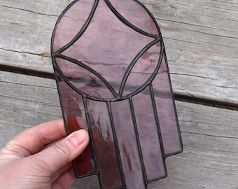Art Deco Stained Glass Suncatcher: Geometric Window Hanging