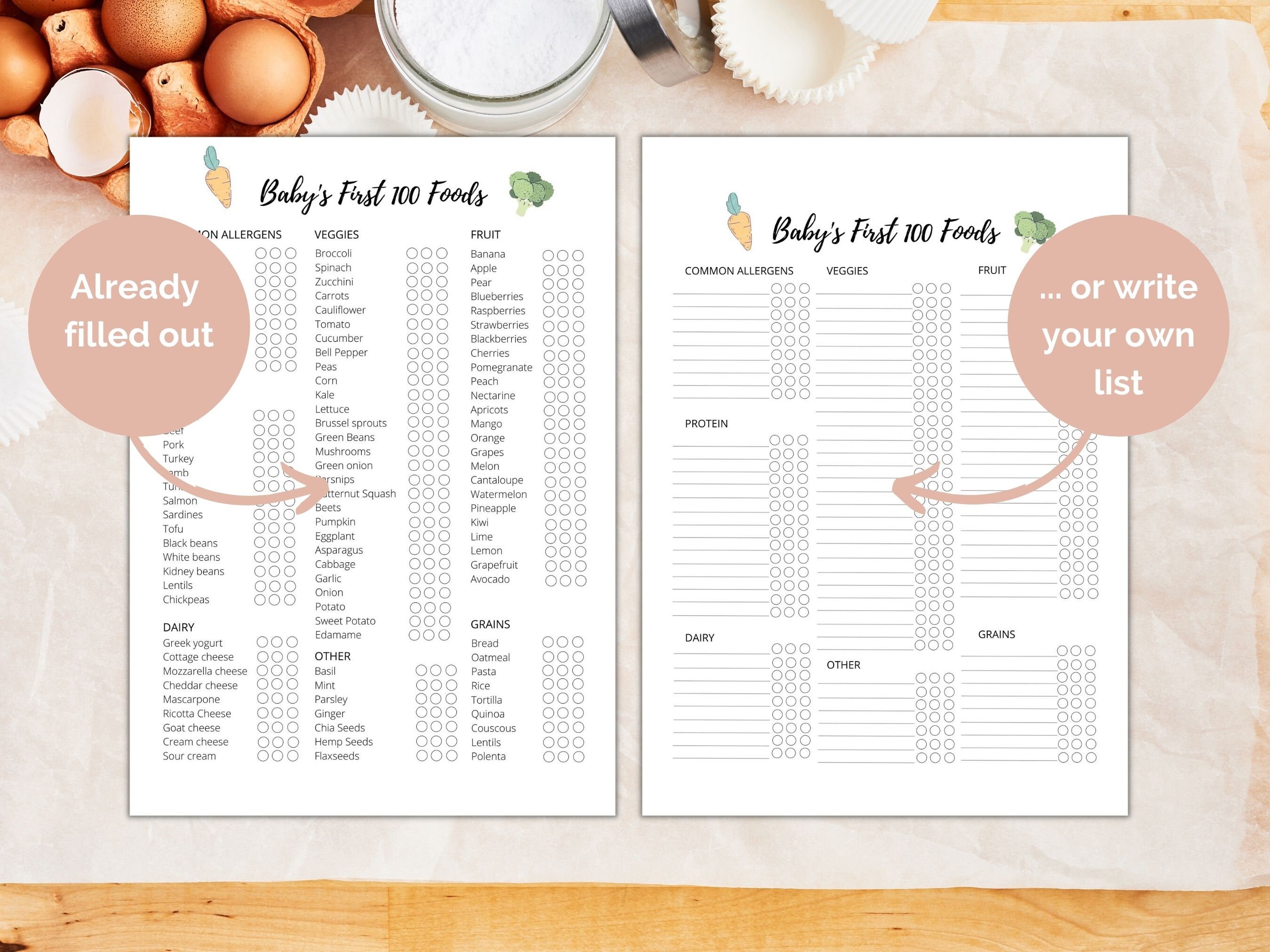 Baby Meal Planner and Baby's First Food Tracker, Weekly Meal Planner