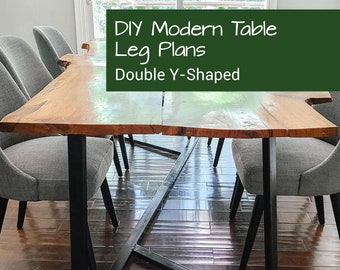 DIY Metal Table Legs | Modern Table Leg Plan | DIY Furniture Plans | Modern Table Frame Design | Double Y-Shaped | Furniture Legs Metal