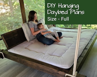 Outdoor Hanging Bed | Hanging Daybed | Full Bed | Hanging Bed Plans | Hanging Bed Swing | DIY Woodworking Plans | Furniture Plans