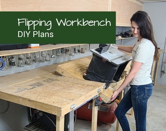 Flipping Workbench Plans | Rotary Workbench Plans | Flip-top Workbench Plans | Miter Saw Workbench | DIY Woodworking Plans | Furniture Plans