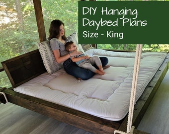 Outdoor Hanging Bed | Hanging Daybed | King Bed | Hanging Bed Plans | Hanging Bed Swing | DIY Woodworking Plans | Furniture Plans
