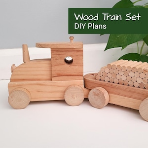DIY Wood Train Set Plans | 14-Piece Toy Train Cars (PDF)